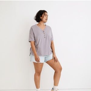 Madewell Relaxed Henley Shirt Lavender